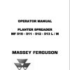 Massey Ferguson Planter Spreader MF510 to ML513 L M Operator Manual 1