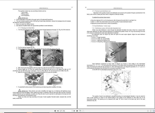 Massey Ferguson Planter Spreader Seeder MF623M MF627M Operator Manual 2