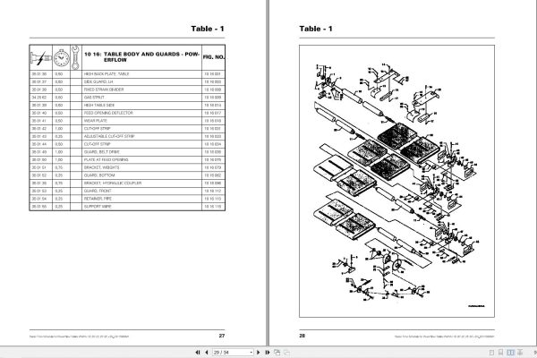 Massey Ferguson PowerFlow Table WWHU 18 to 30 Repair Time Schedule D3115900M1 2