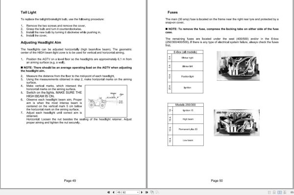 Massey Ferguson Quadbike AgTVs 250 to 500 Operator Instruction Book 1857585Z 2