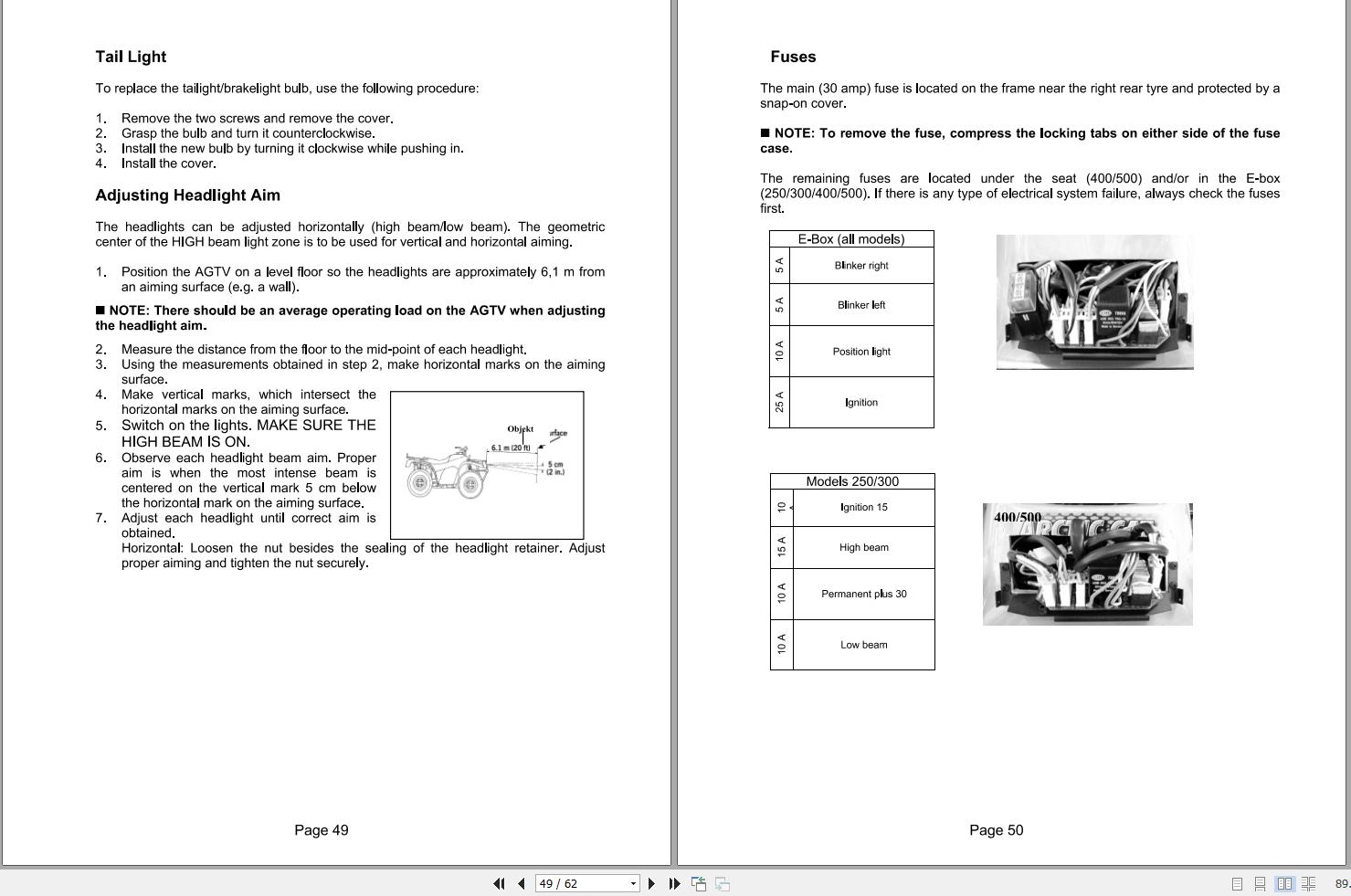Massey Ferguson Quadbike AgTVs 250 to 500 Operator Instruction Book 1857585Z 2
