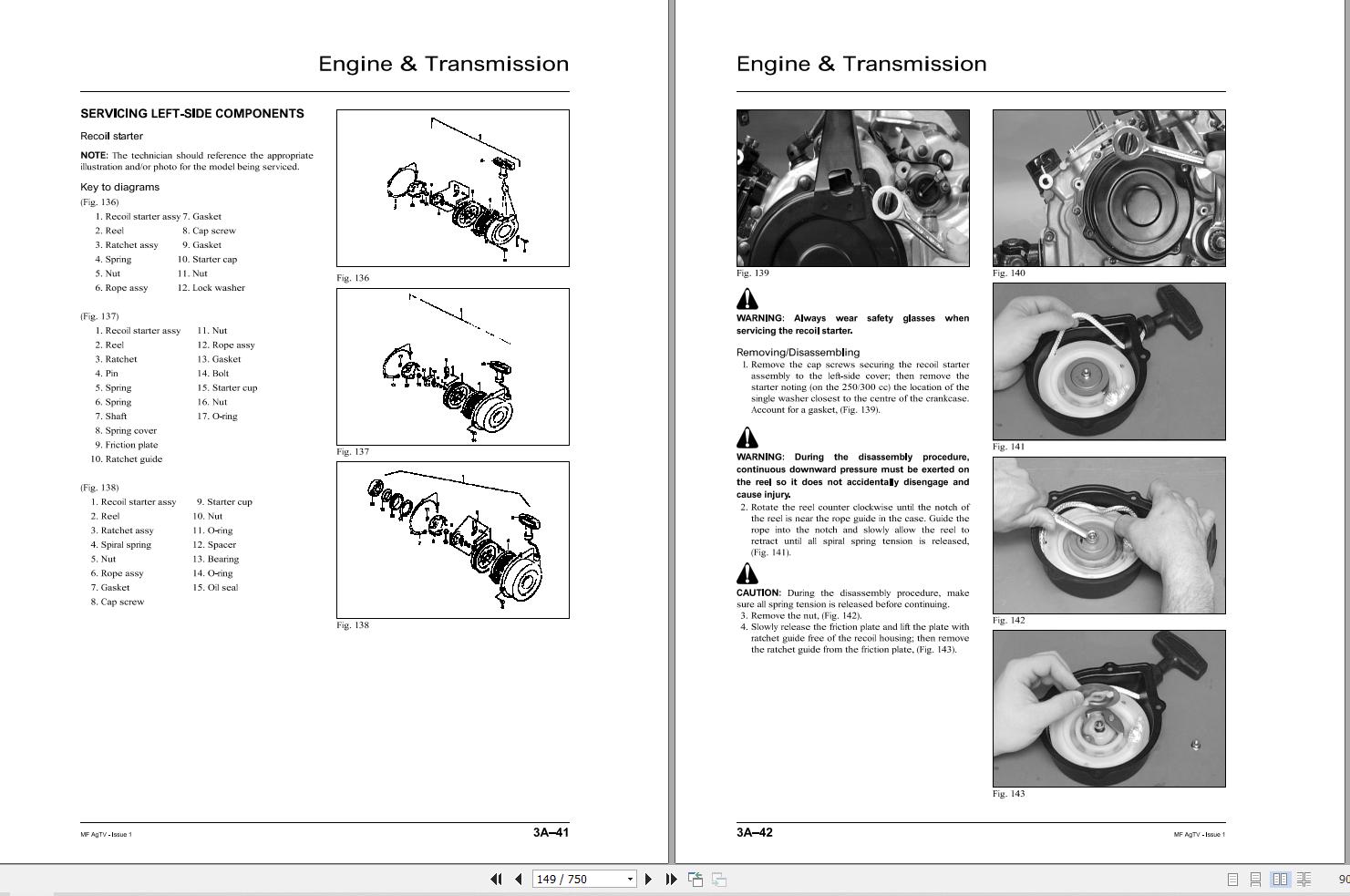 Massey Ferguson Quadbike AgTVs 250 to 500 Workshop Service Manual 1857585 2