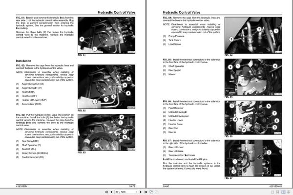 Massey Ferguson Rotary Combine 9520 Service Manual 4283559M1 2