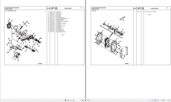 Massey Ferguson Rotary Disc Header 9186 Repair Time Schedule 4283500M1 2