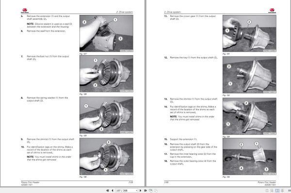 Massey Ferguson Rotary Disc Header 9295 9296 Service Manual 4283611M1 2