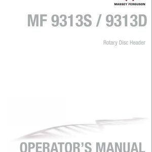 Massey Ferguson Rotary Disc Header 9313S 9313D Operator Manual ACX2430300 1