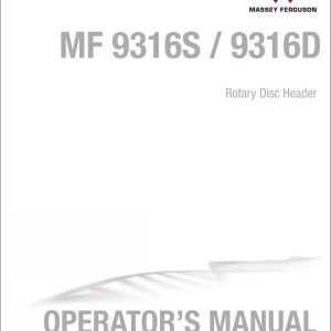 Massey Ferguson Rotary Disc Header 9316S 9316D Operator Manual 700750336B 1