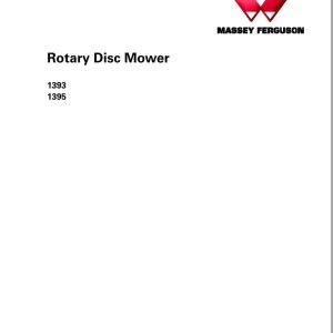 Massey Ferguson Rotary Diss Mower 1393 1395 Operator Manual 700751513B 1