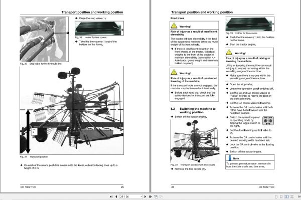 Massey Ferguson Rotary Rake RK1002 TRC Operator Manual FEL1689120101 2