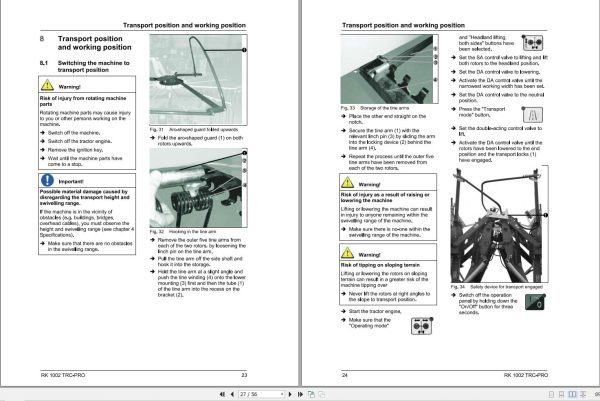 Massey Ferguson Rotary Rake RK1002 TRC PRO Operator Manual FEL1687640101 2