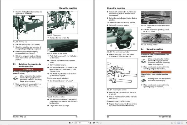 Massey Ferguson Rotary Rake RK1254 TRC EC Operator Manual FEL1687910101 2
