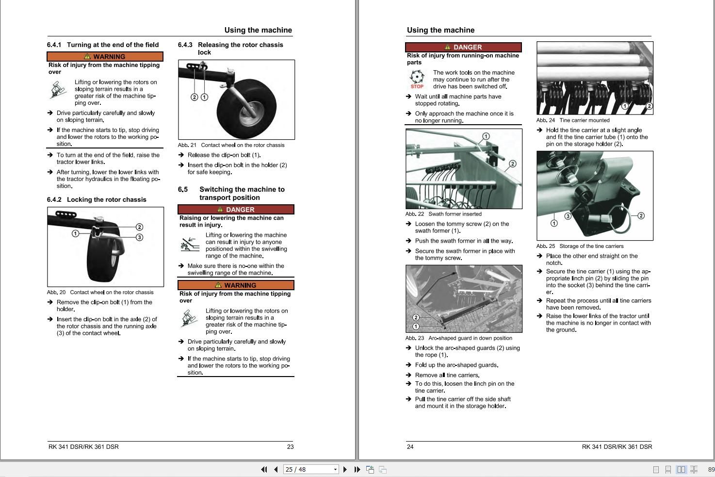Massey Ferguson Rotary Rake RK341DSR RK361DSR Operator Manual FEL16891501 2