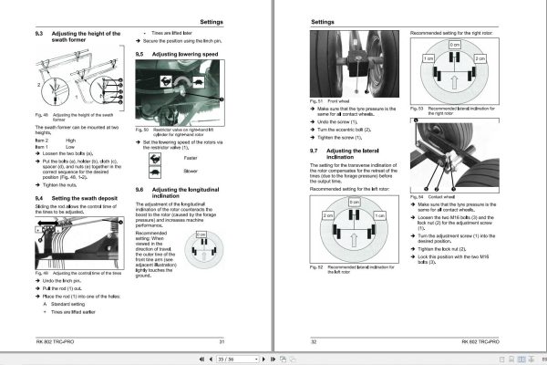 Massey Ferguson Rotary Rake RK802 TRC PRO Operator Manual FEL16875801 2