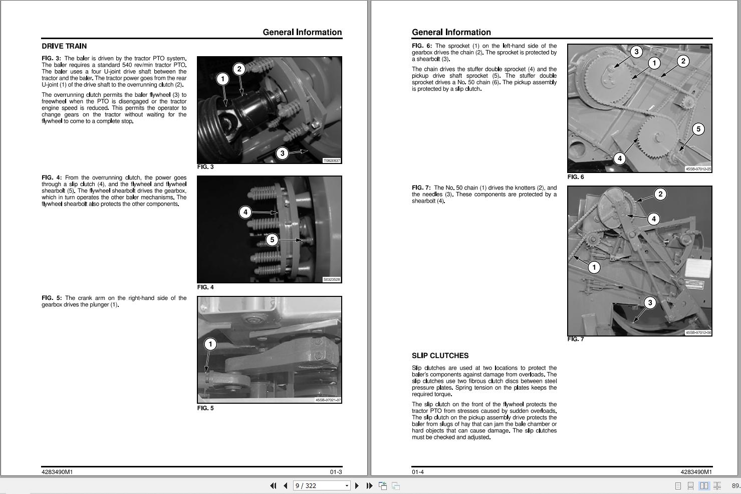 Massey Ferguson Small Square Baler 1835 1837 1839 Service Manual 4283490M1 2
