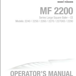 Massey Ferguson Small Square Baler 2240 to 2290 Operator Manual 700746226E 1