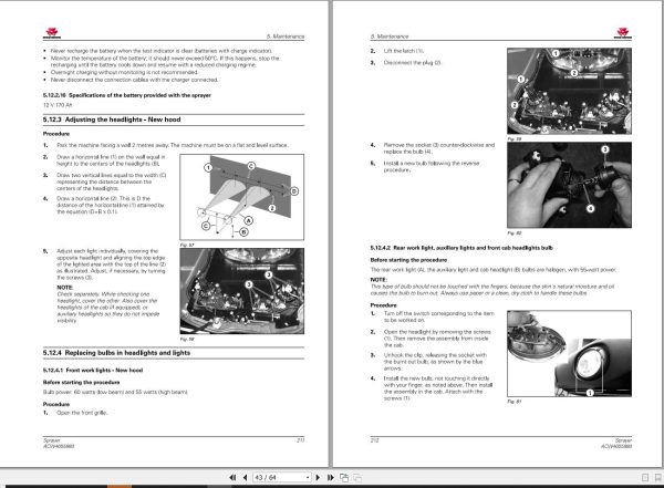 Massey Ferguson Sprayer MF8125 Operator Manual AWC4655980 2