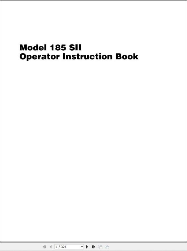 Massey Ferguson Square Baler 185SII Operator Manual 700721671C 1