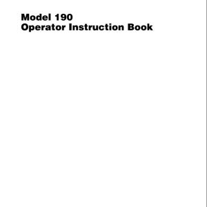 Massey Ferguson Square Baler 190 Operator Manual 700722208B 1
