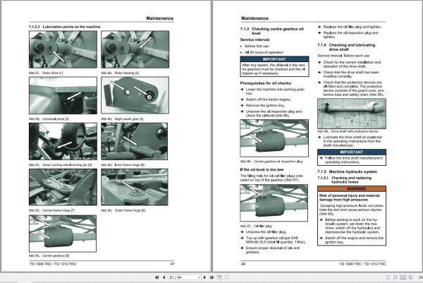 Massey Ferguson Tedder TD1008TRC TD1310TRC Operator Manual FEL1289060101 2