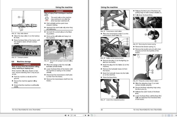 Massey Ferguson Tedder TD1512 TD1814 TR HYDRO Operator Manual FEL1286990101 2