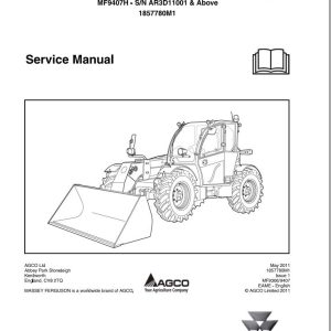 Massey Ferguson Telescopic Handler MF9306T to MF9407H Service Manual 1857780M1 1
