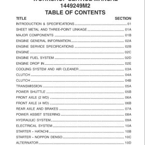 Massey Ferguson Tractor 1125 1140 1145 1240 1250 1260 Workshop Service Manual 1449249M2 1