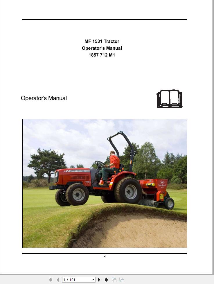 Massey Ferguson Tractor 1531 Operator Manual 1857712M1 1