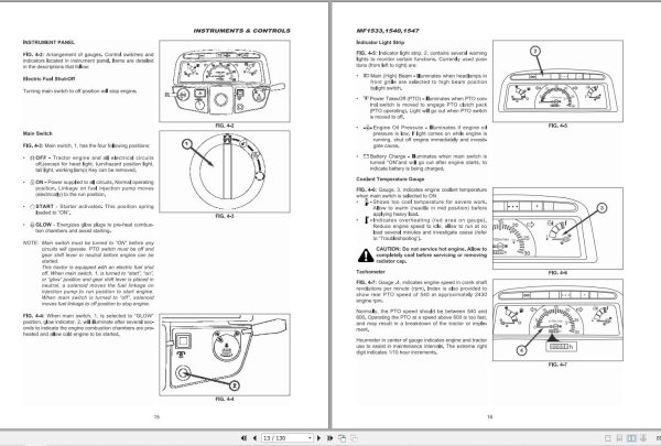 Massey Ferguson Tractor 1533 1540 1547 Operation Manual 4265910M1 2