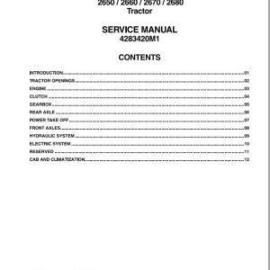 Massey Ferguson Tractor 2650 2660 2670 2680 Service Manual 4283420M1 1