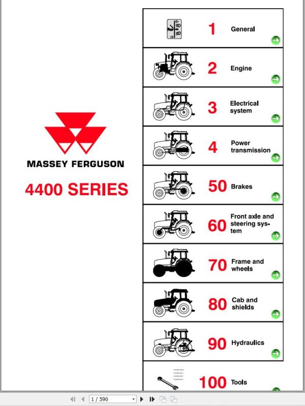 Massey Ferguson Tractor 4400 Series Workshop Service Manual 1