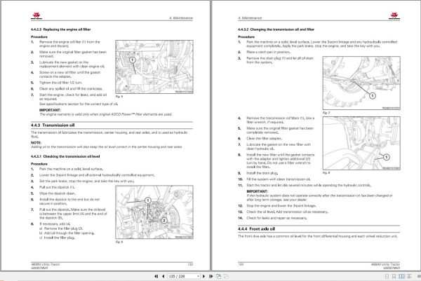 Massey Ferguson Tractor 4607M 4609M 4610M 4610MHC Operator Manual 4283579M3 2