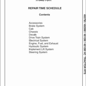 Massey Ferguson Tractor 4607M to 4610M HC Repair Time Schedule 4283603M2 1