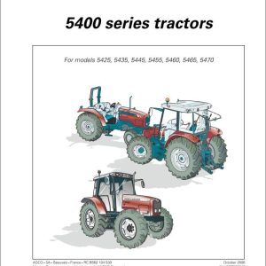 Massey Ferguson Tractor 5425 to 5470 Operator Manual 3378983M2 1