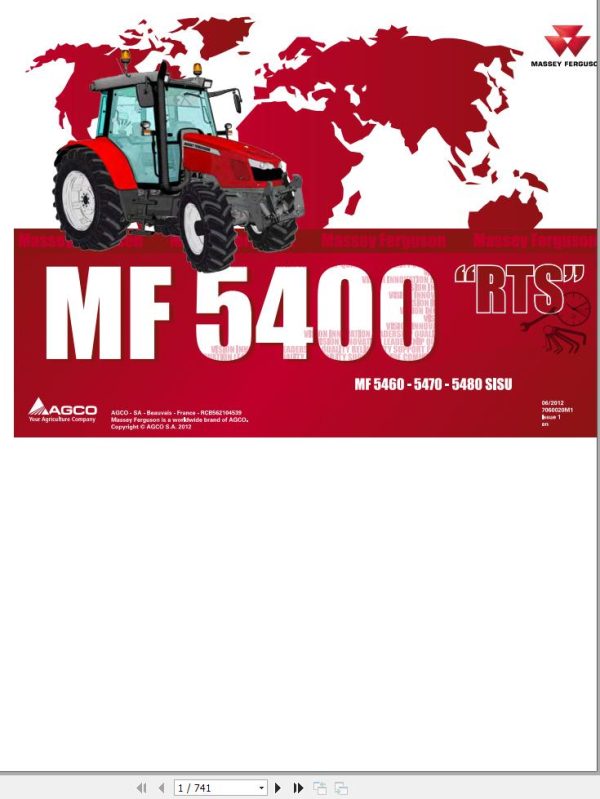 Massey Ferguson Tractor 5460 5470 5480 SISU Repair Time Schedule 7060020M1 1