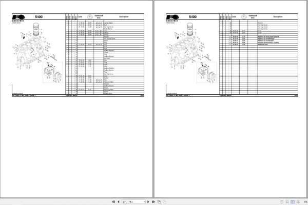 Massey Ferguson Tractor 5460 5470 5480 SISU Repair Time Schedule 7060020M1 2