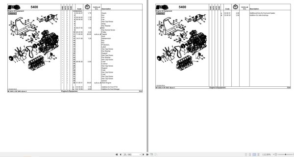 Massey Ferguson Tractor 5465 5470 5475 5480 TIER 3 Repair Time Schedule 4346740M4 2