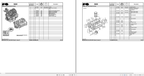 Massey Ferguson Tractor 5611 5612 5613 DYNA 6 Repair Time Schedule ACT000246 2