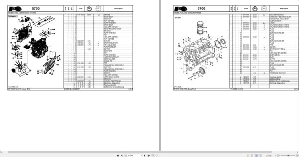 Massey Ferguson Tractor 5709 5710 Repair Time Schedule ACT002808 2