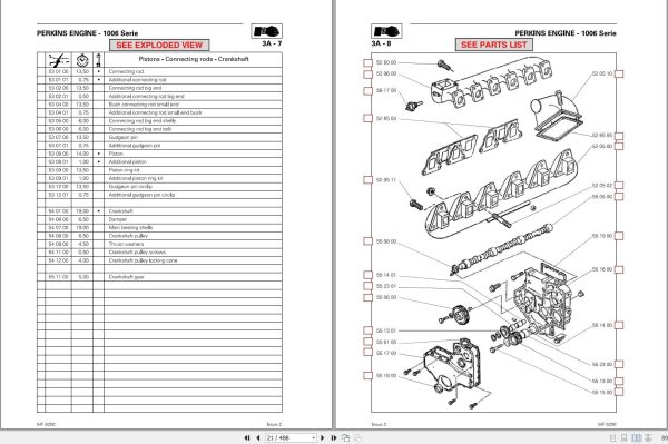 Massey Ferguson Tractor 6200 Series Repair Time Schedule 3378193M2 2