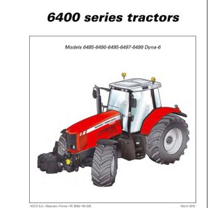 Massey Ferguson Tractor 6485 to 6499 Dyna6 Operator Manual 4315074M2 1