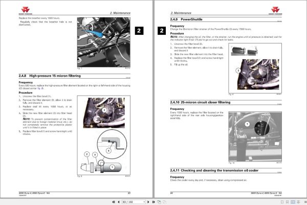 Massey Ferguson Tractor 6612 to 6616 Dyna 4 6 Maintenance Manual 7060481M1 2