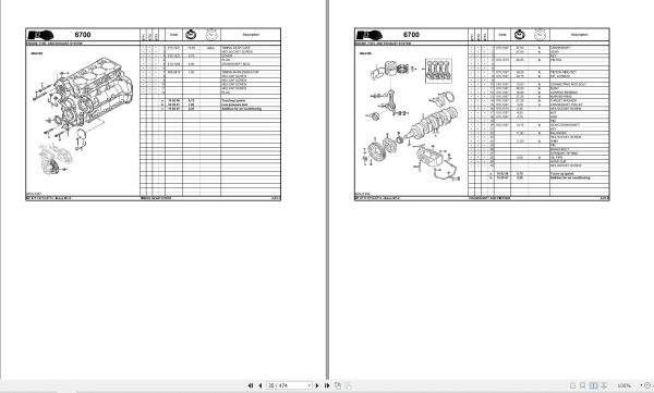 Massey Ferguson Tractor 6711 6712 6713 Repair Time Schedule ACT002813 2
