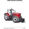 Massey Ferguson Tractor 7400 Series Workshop Service Manual 3378553M7 1