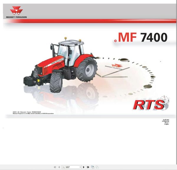 Massey Ferguson Tractor 7465 to 7495 Repair Time Schedule 3378688M2 1