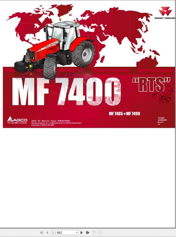 Massey Ferguson Tractor 7485 to 7499 Repair Time Schedule 4346623M1 1