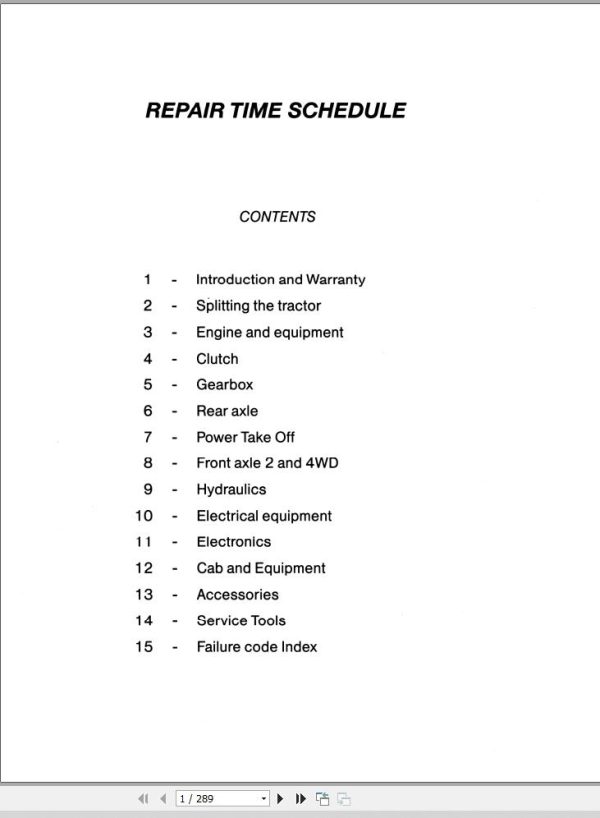 Massey Ferguson Tractor 8100 Series Repair Time Schedule 1