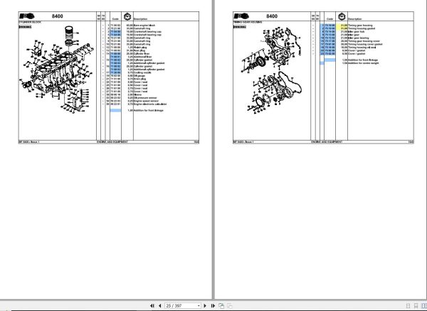 Massey Ferguson Tractor 8400 Repair Time Schedule 3378867M1 2