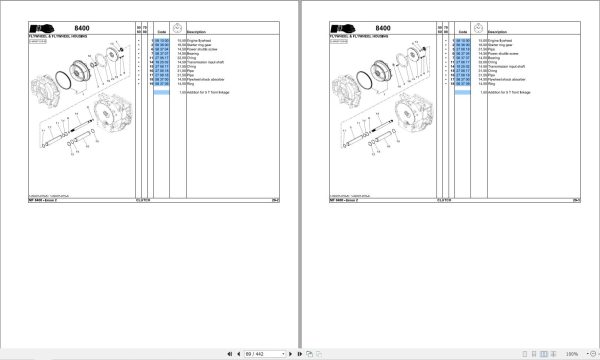 Massey Ferguson Tractor 8450 8460 8470 8480 Repair Time Schedule 3378867M2 2
