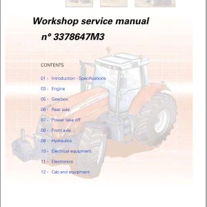 Massey Ferguson Tractor 8450 8460 8470 8480 Workshop Service Manual 3378647M3 1