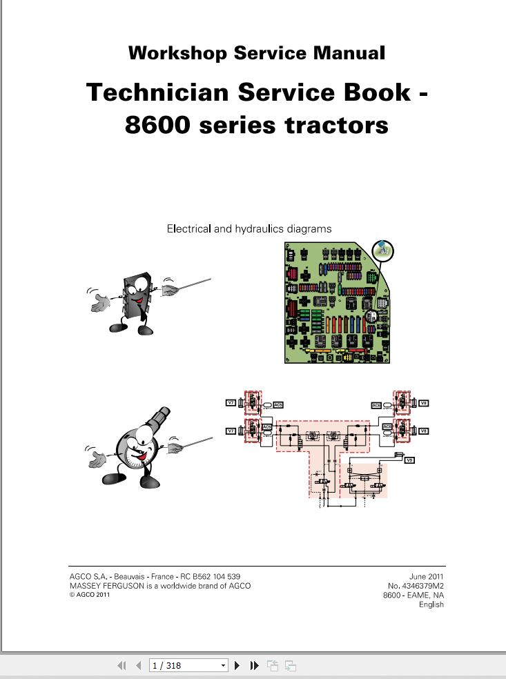 Massey Ferguson Tractor 8650 to 8690 Technician Service Book 4346379M2 1